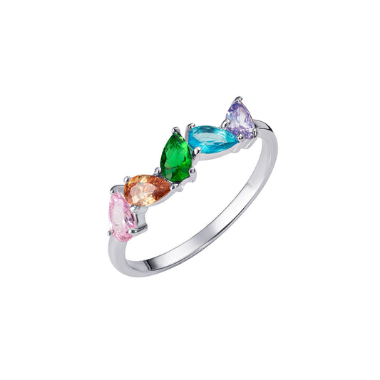 Rainbow Pear Drop Ring - Popular trends empire
