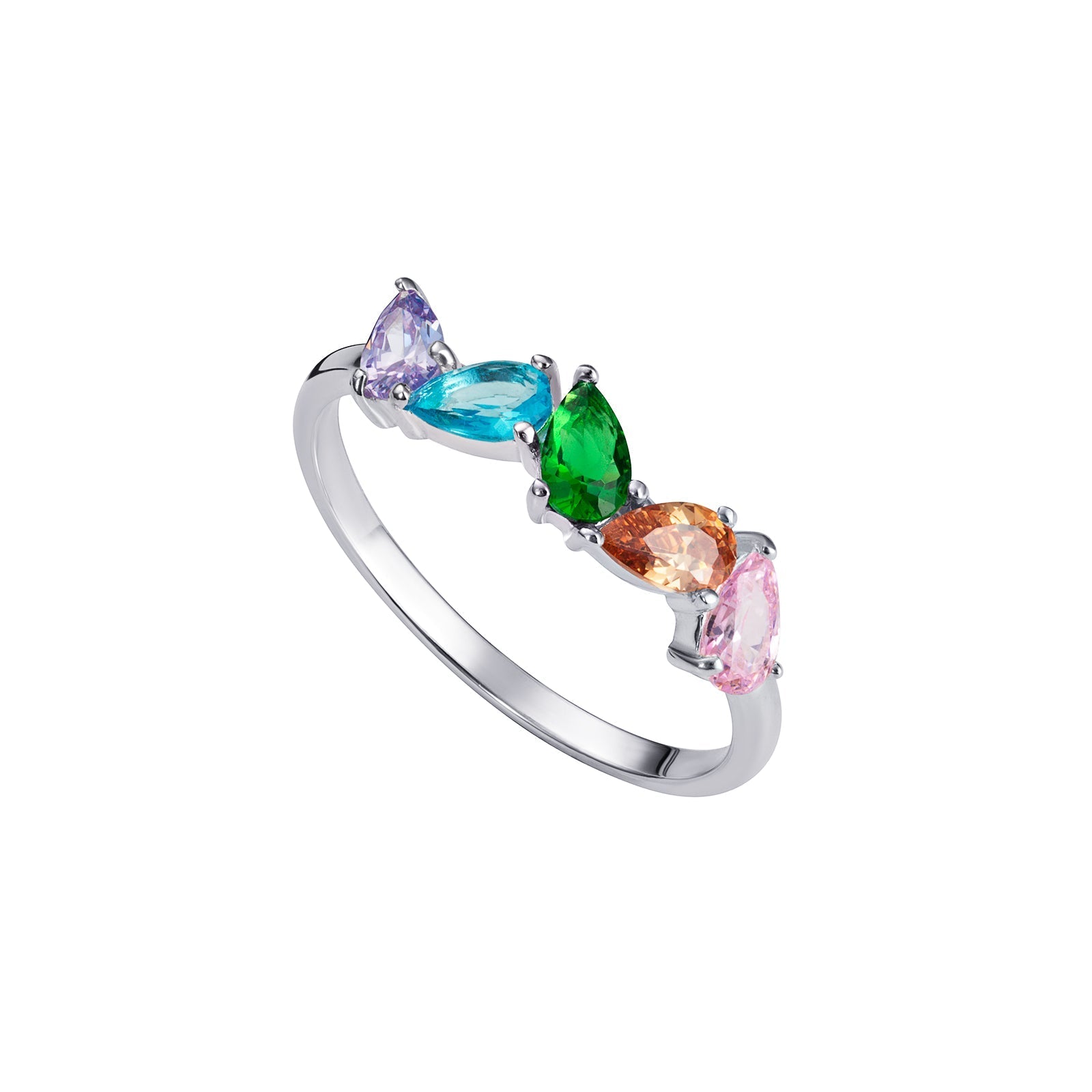 Rainbow Pear Drop Ring - Popular trends empire