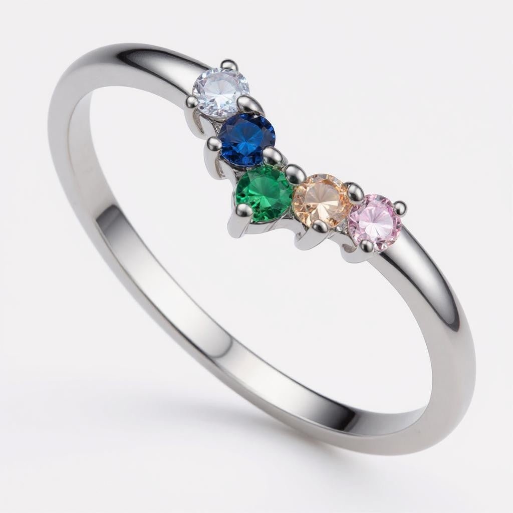 Rainbow Wishbone Ring - Popular trends empire