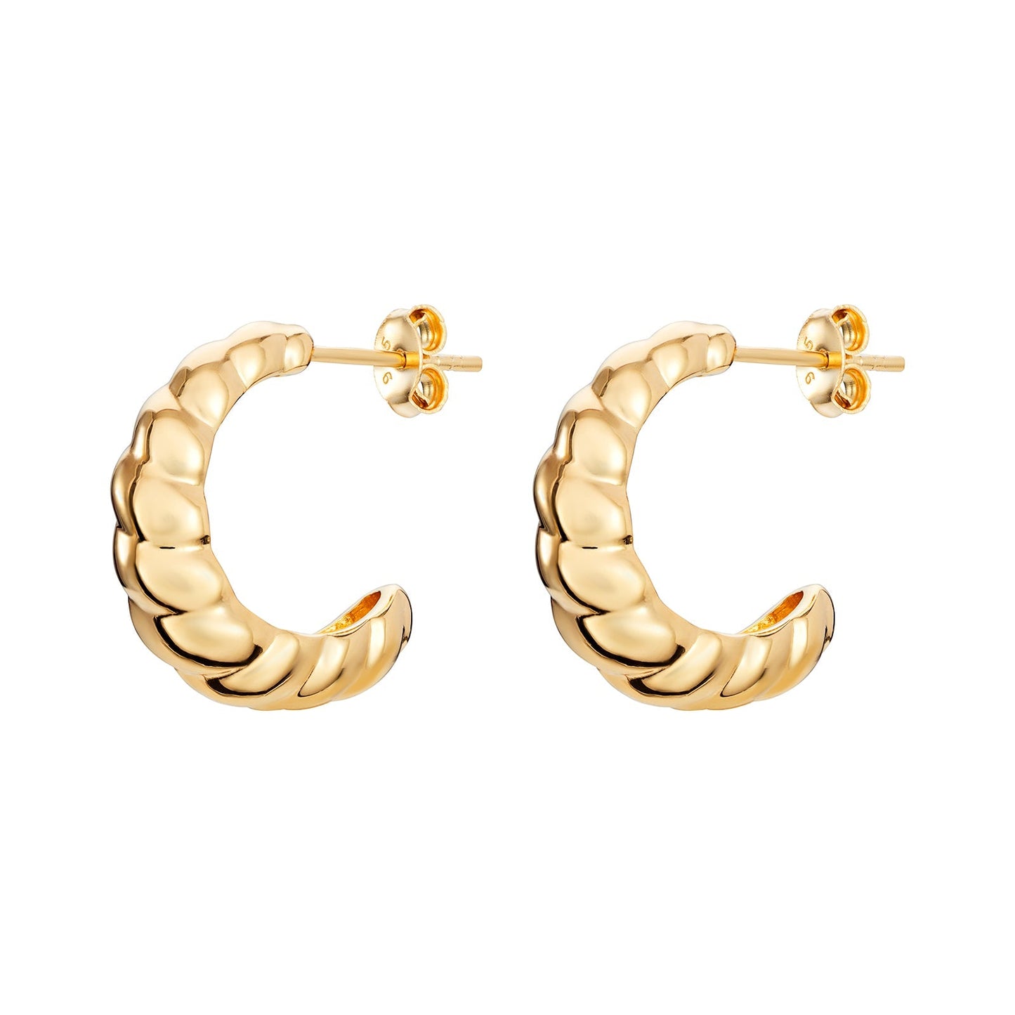Ribbed Hoop Earrings - Popular trends empire