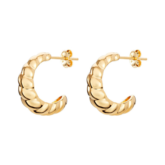 Ribbed Hoop Earrings - Popular trends empire