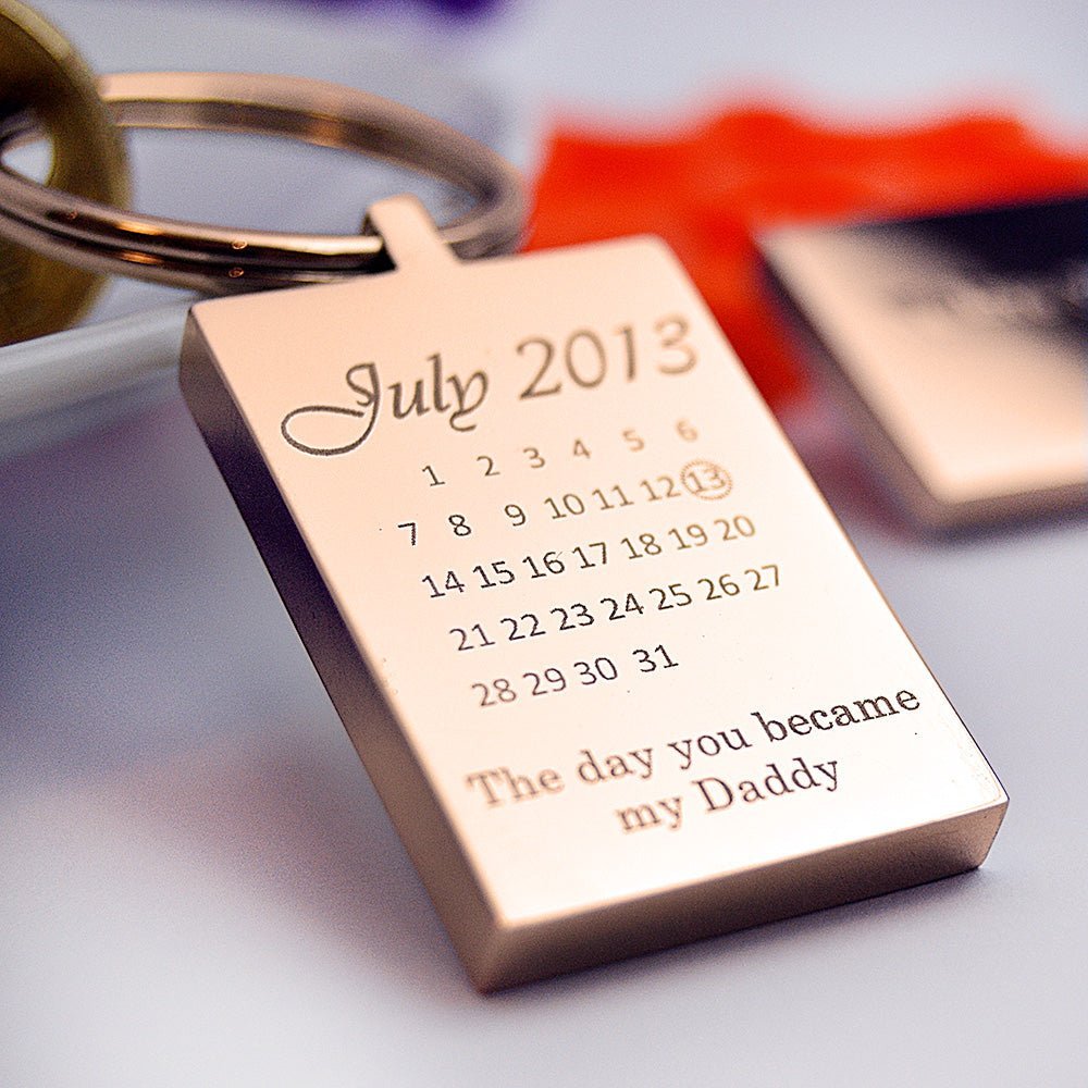 Rose Gold Keyring – Personalised Engraved Calendar Keychain | Unique Gift Idea - Popular trends empire