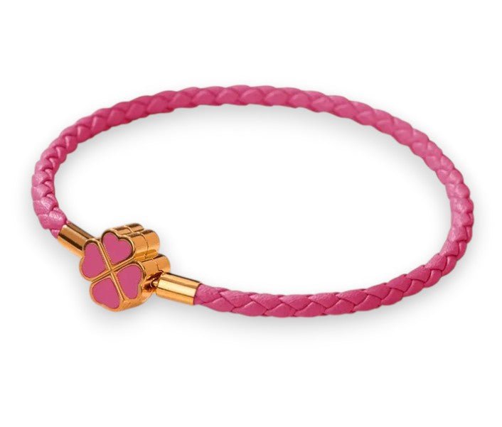 Rose Pink Clover Leaf Charm Bracelet - Popular trends empire