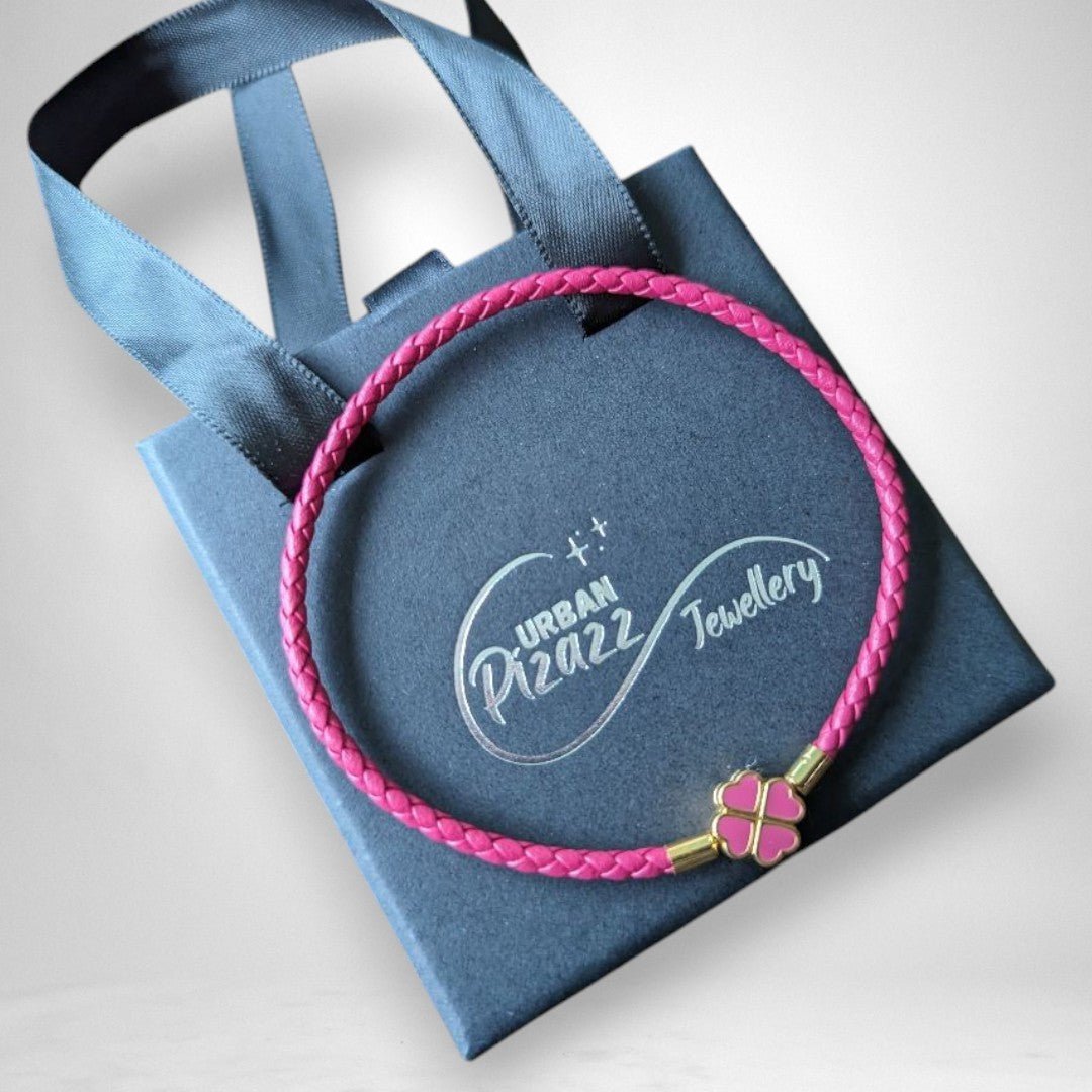 Rose Pink Clover Leaf Charm Bracelet - Popular trends empire