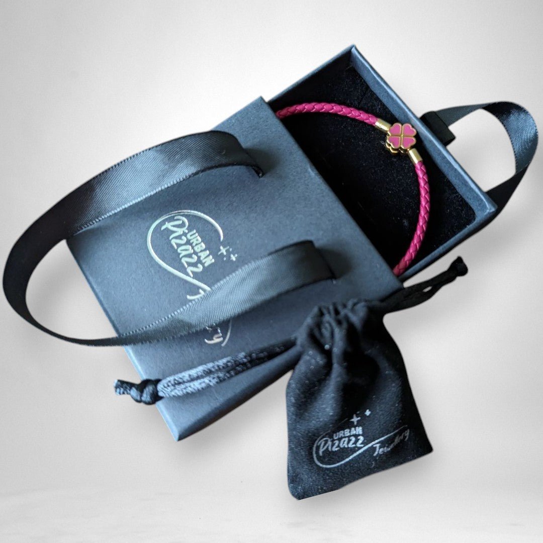 Rose Pink Clover Leaf Charm Bracelet - Popular trends empire