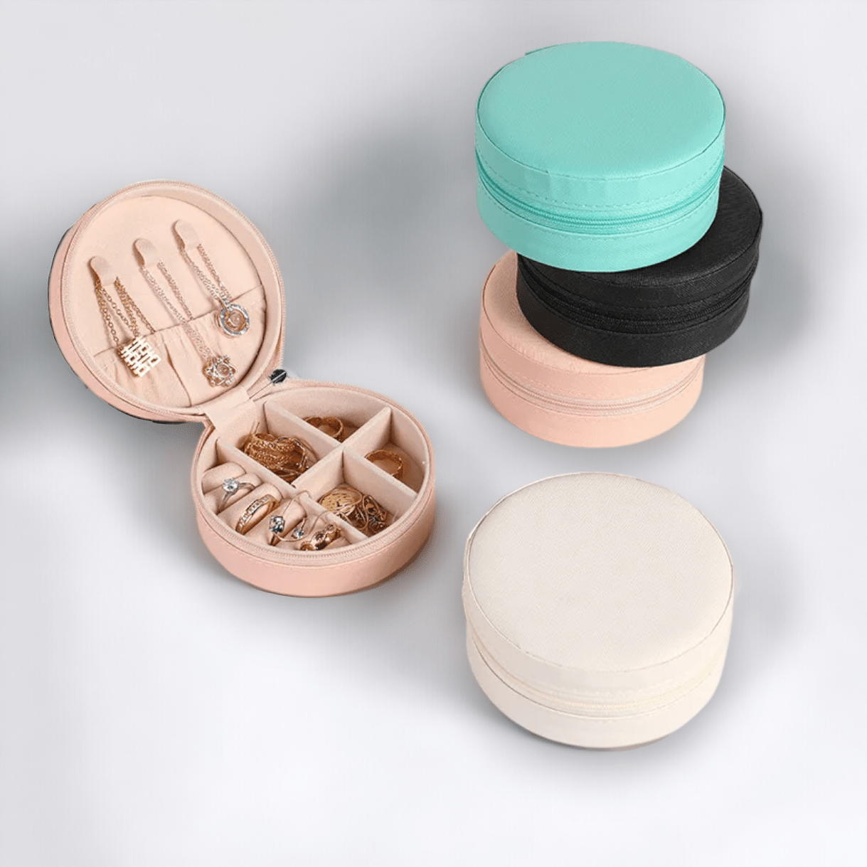 Round Jewellery Travel Box - Popular trends empire