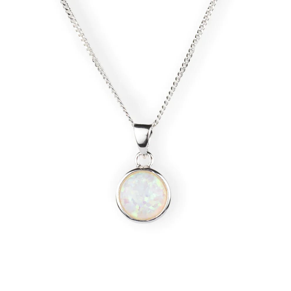 Round Opal Pendant Necklace - Popular trends empire