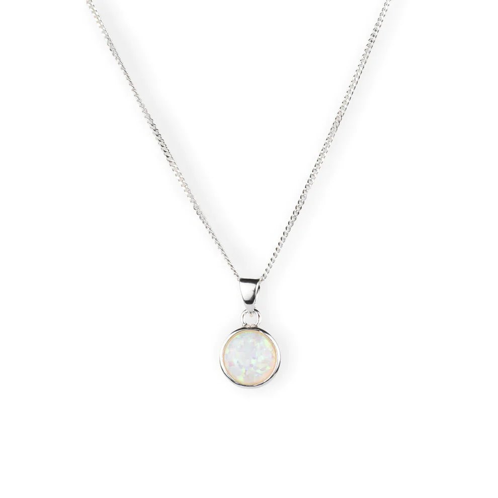 Round Opal Pendant Necklace - Popular trends empire