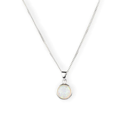 Round Opal Pendant Necklace - Popular trends empire