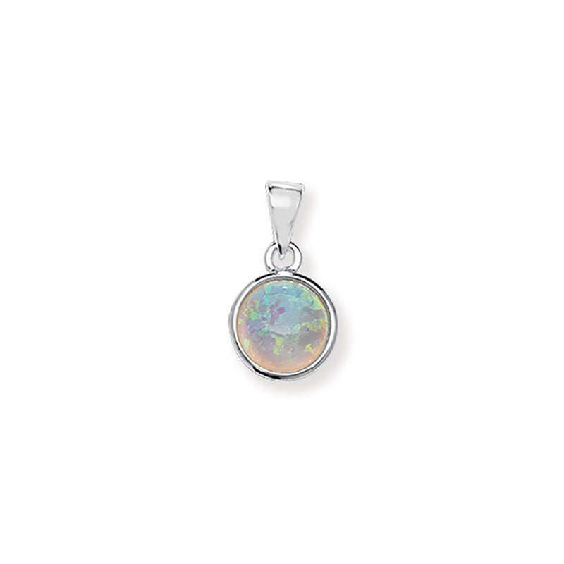 Round Opal Pendant Necklace - Popular trends empire