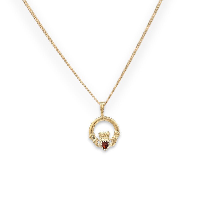 Ruby Cubic Zirconia Claddagh Pendant Necklace - Popular trends empire