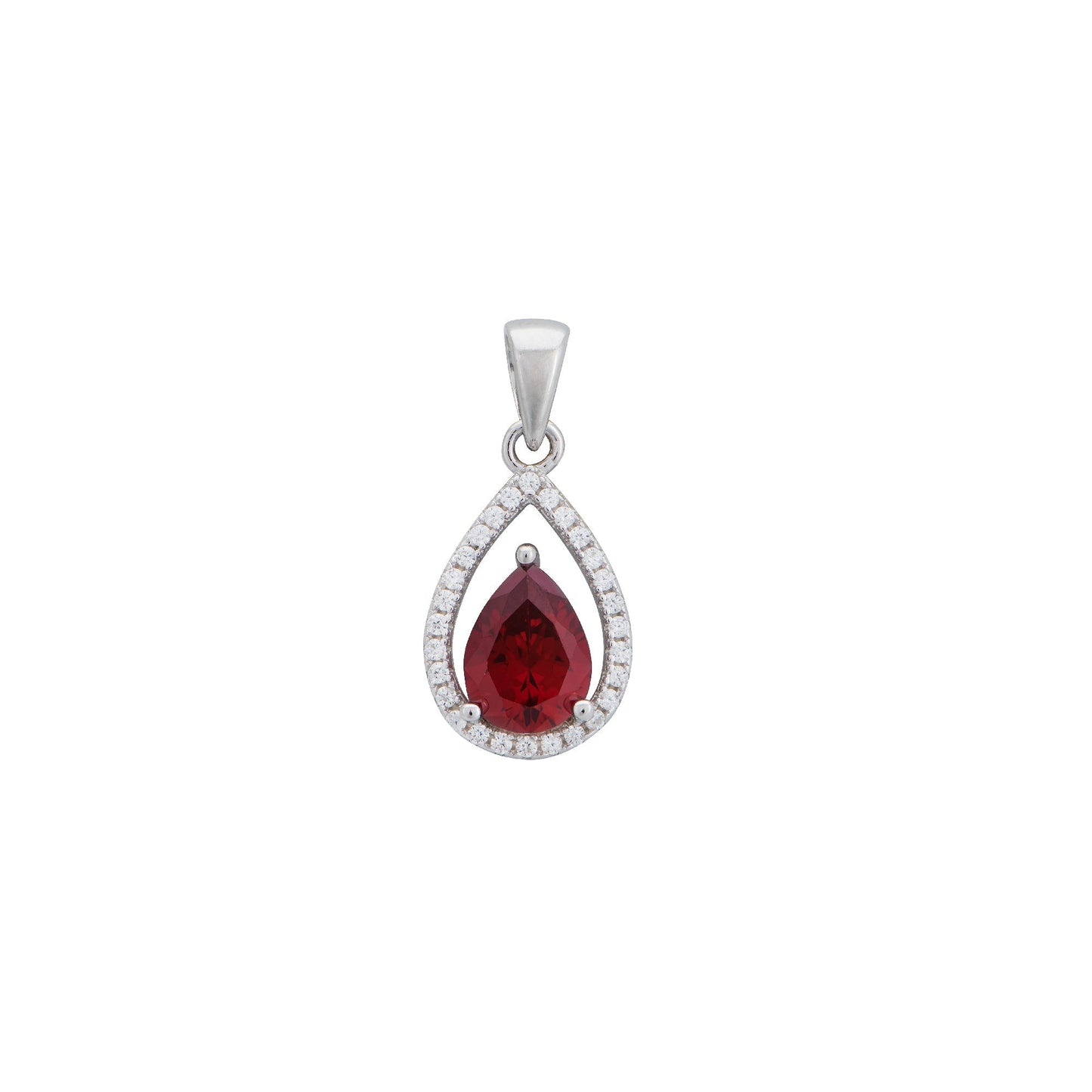 Ruby Cubic Zirconia Teardrop Necklace - Popular trends empire