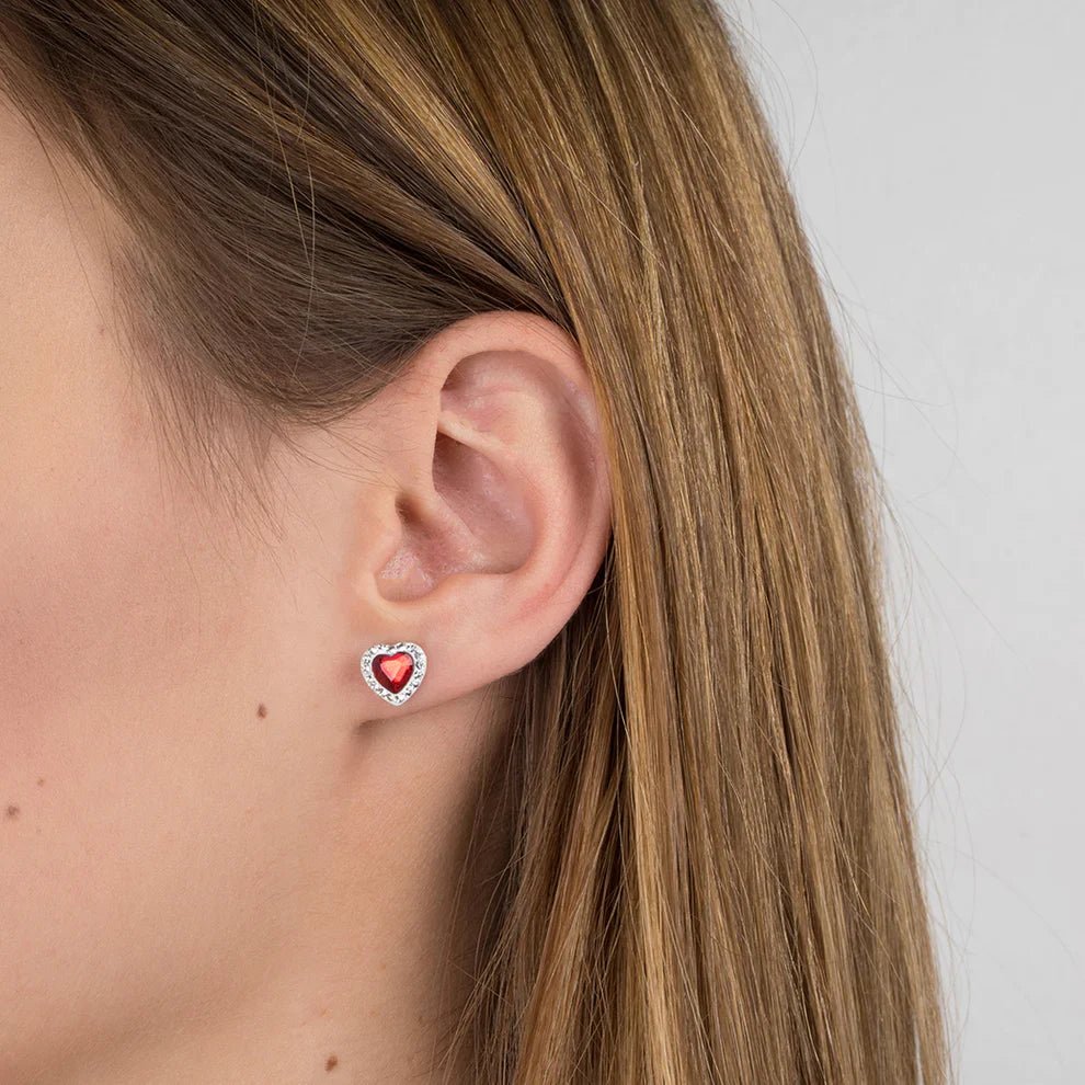 Ruby Heart Stud Earrings - Popular trends empire