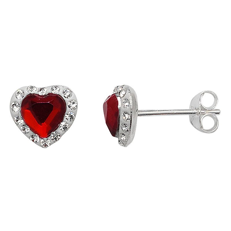 Ruby Heart Stud Earrings - Popular trends empire