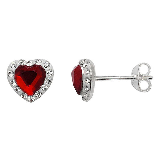 Ruby Heart Stud Earrings - Popular trends empire