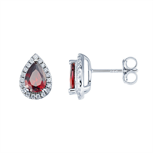 Ruby Teardrop Cubic Zirconia Earrings - Popular trends empire