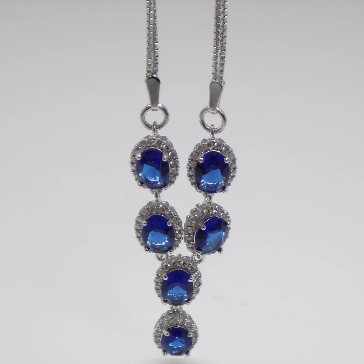 Sapphire Cubic Zirconia Y Necklace - Popular trends empire