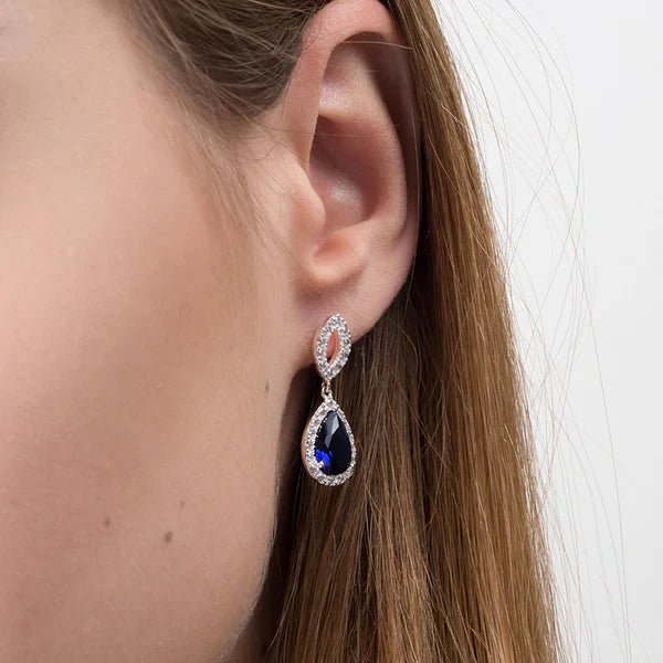 Sapphire Tear Drop Earrings - Popular trends empire