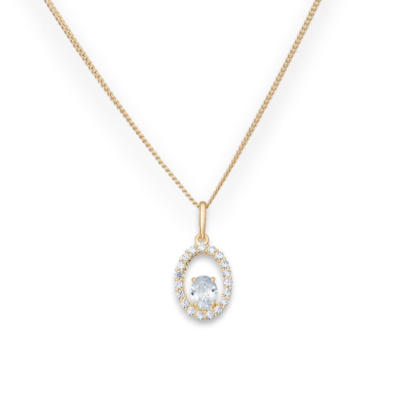 Saskia Oval Pendant Necklace - Popular trends empire