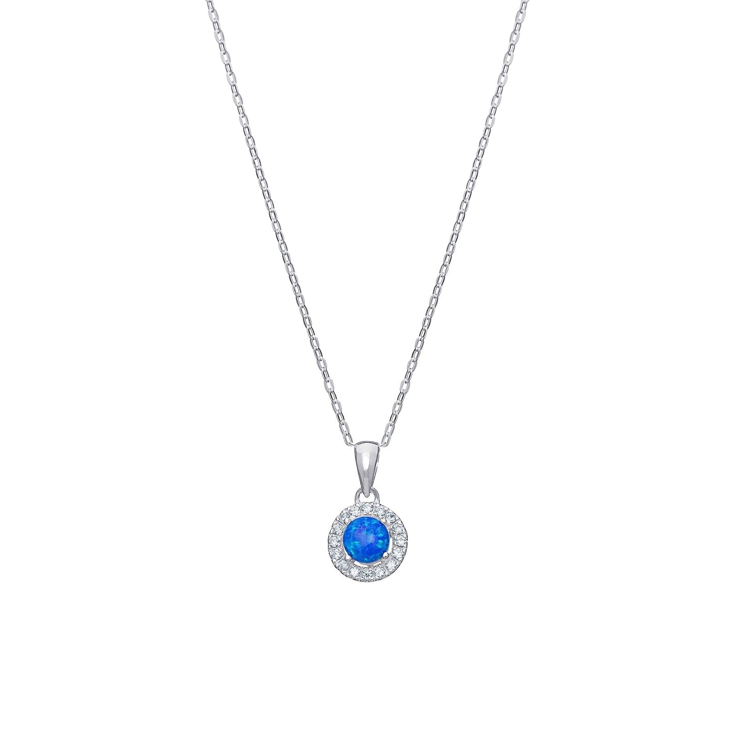 Sea Blue Halo Pendant Necklace - Popular trends empire