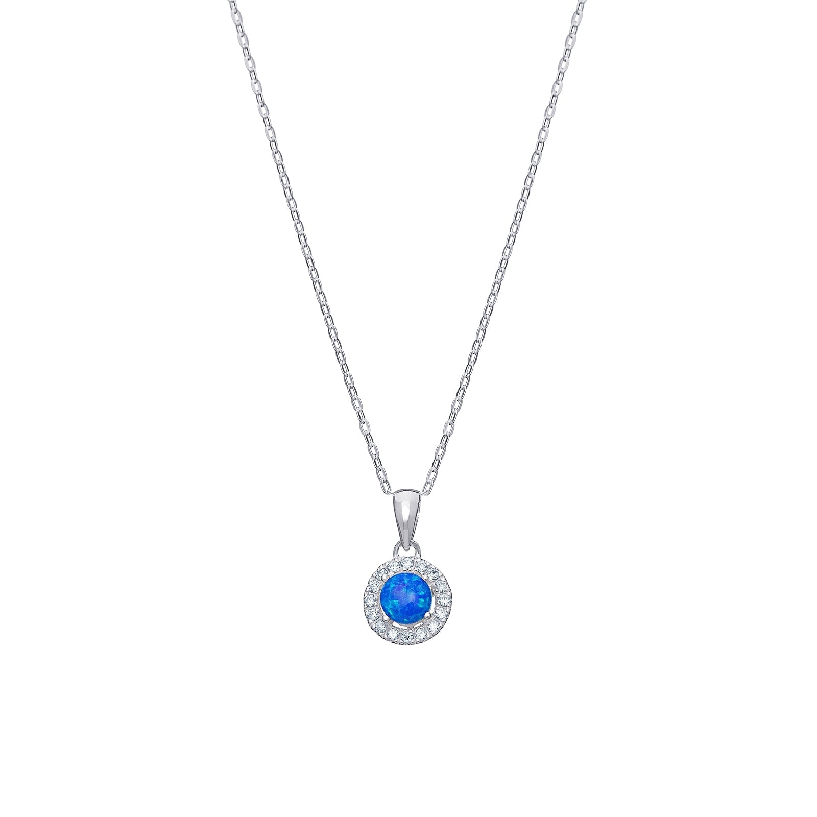 Sea Blue Halo Pendant Necklace - Popular trends empire