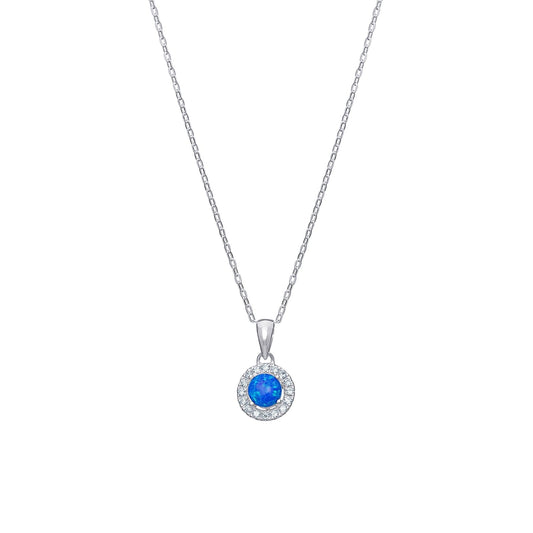 Sea Blue Halo Pendant Necklace - Popular trends empire