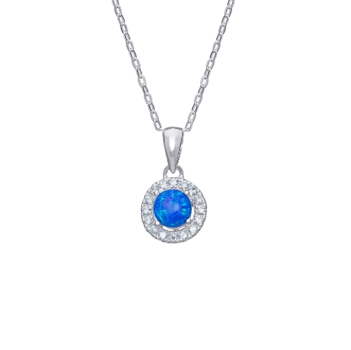 Sea Blue Halo Pendant Necklace - Popular trends empire