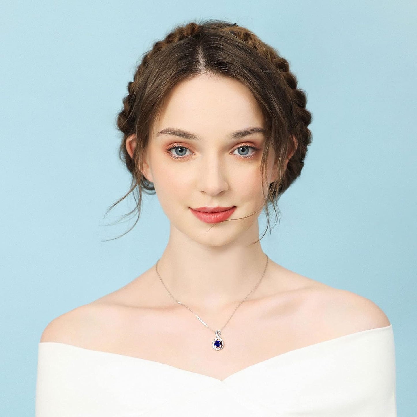 September Birthstone Infinity Pendant Necklace - Popular trends empire