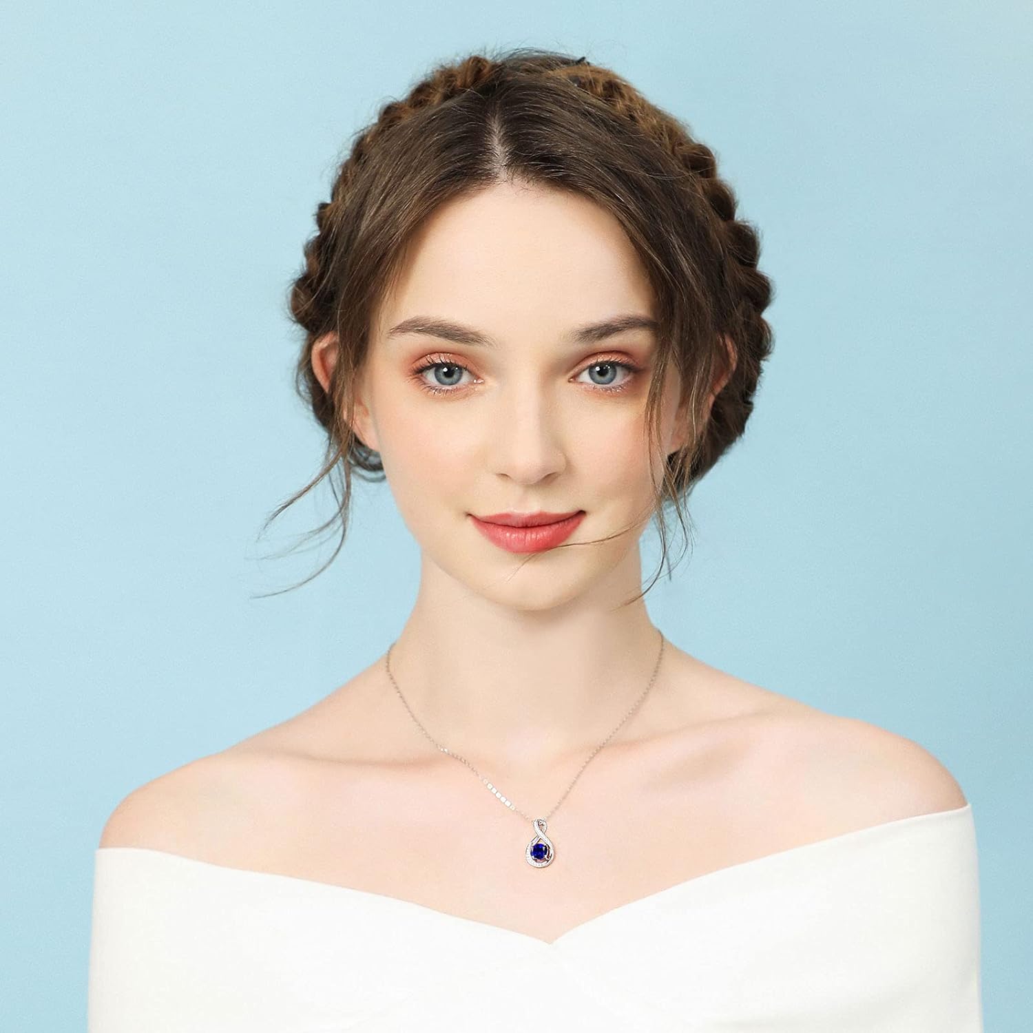 September Birthstone Infinity Pendant Necklace - Popular trends empire