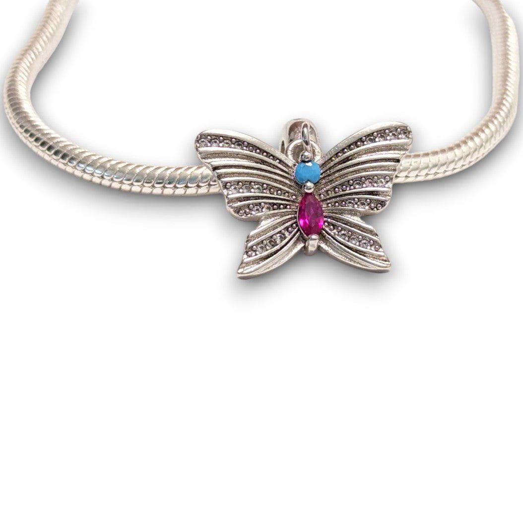 Silver Butterfly Dangle Charm - Popular trends empire