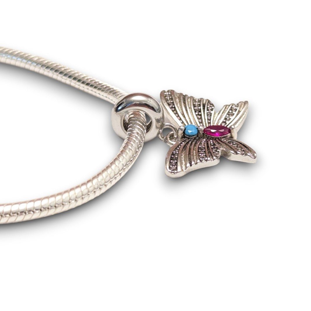 Silver Butterfly Dangle Charm - Popular trends empire