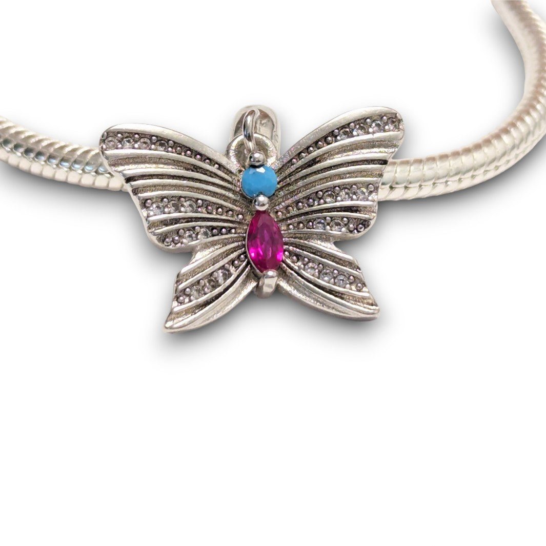 Silver Butterfly Dangle Charm - Popular trends empire