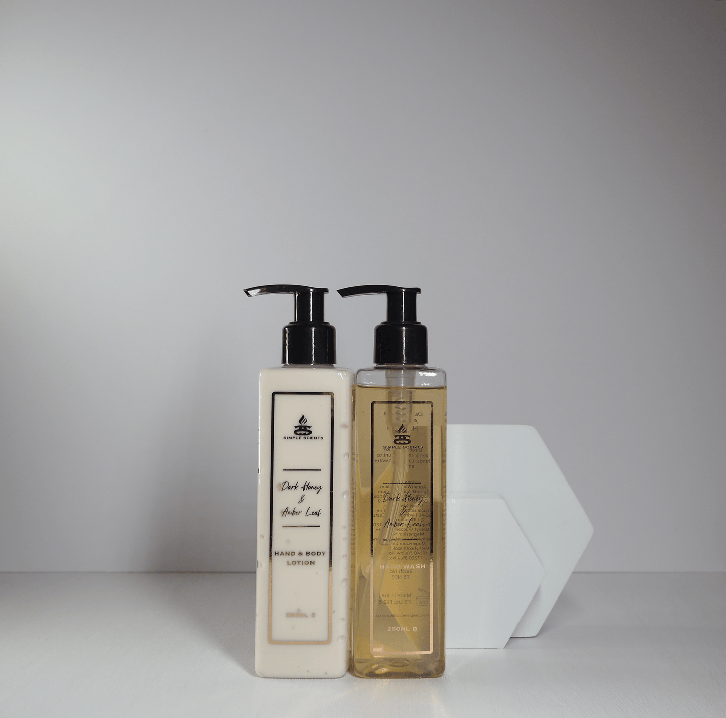 Simple Scents Dark Honey & Amber Leaf Hand Wash & Lotion Set 250ml - Popular trends empire