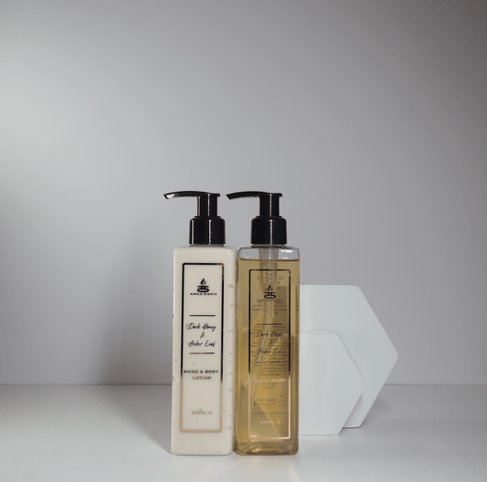 Simple Scents Dark Honey & Amber Leaf Hand Wash & Lotion Set 250ml - Popular trends empire