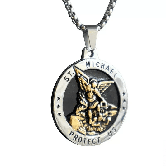 St. Michael Pendant Necklace - Men's Stainless Steel Religious Jewelry, Personalised - Popular trends empire