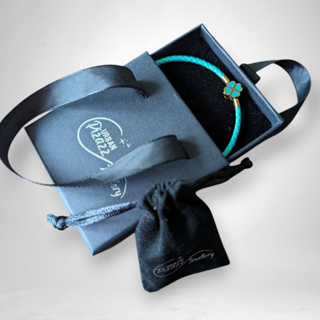 Teal Clover Leaf Charm Bracelet - Popular trends empire