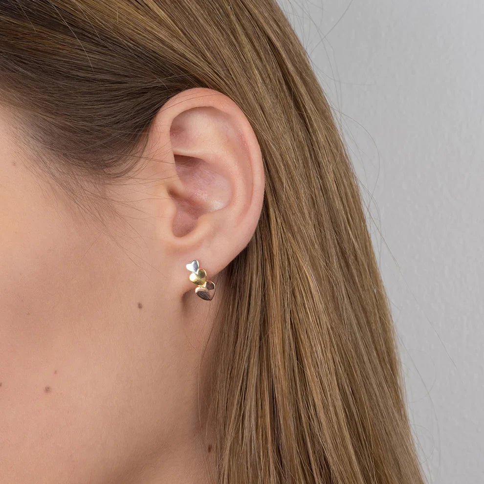 Three Tone Heart Drop Earrings - Popular trends empire