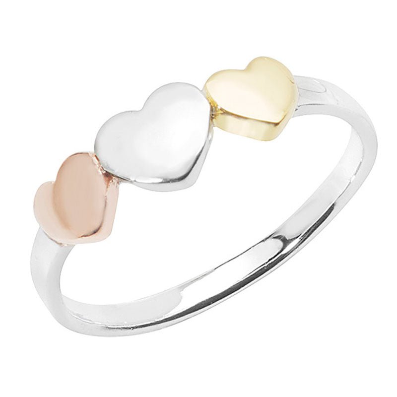 Three Tone Heart Ring - Popular trends empire