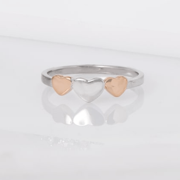 Three Tone Heart Ring - Popular trends empire