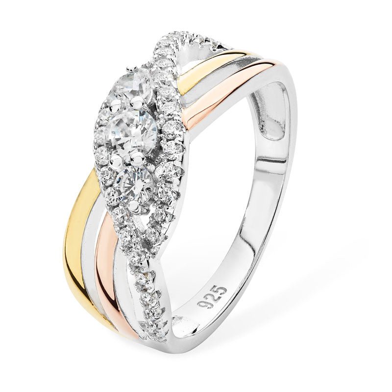 Three Tone Interwoven Ring - Popular trends empire
