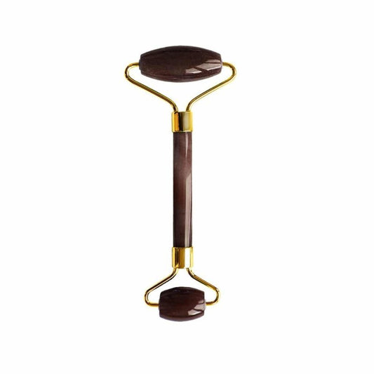 Tiger Eye Harmony and Balancing Facial Roller (Gold Metal Handle) - Popular trends empire