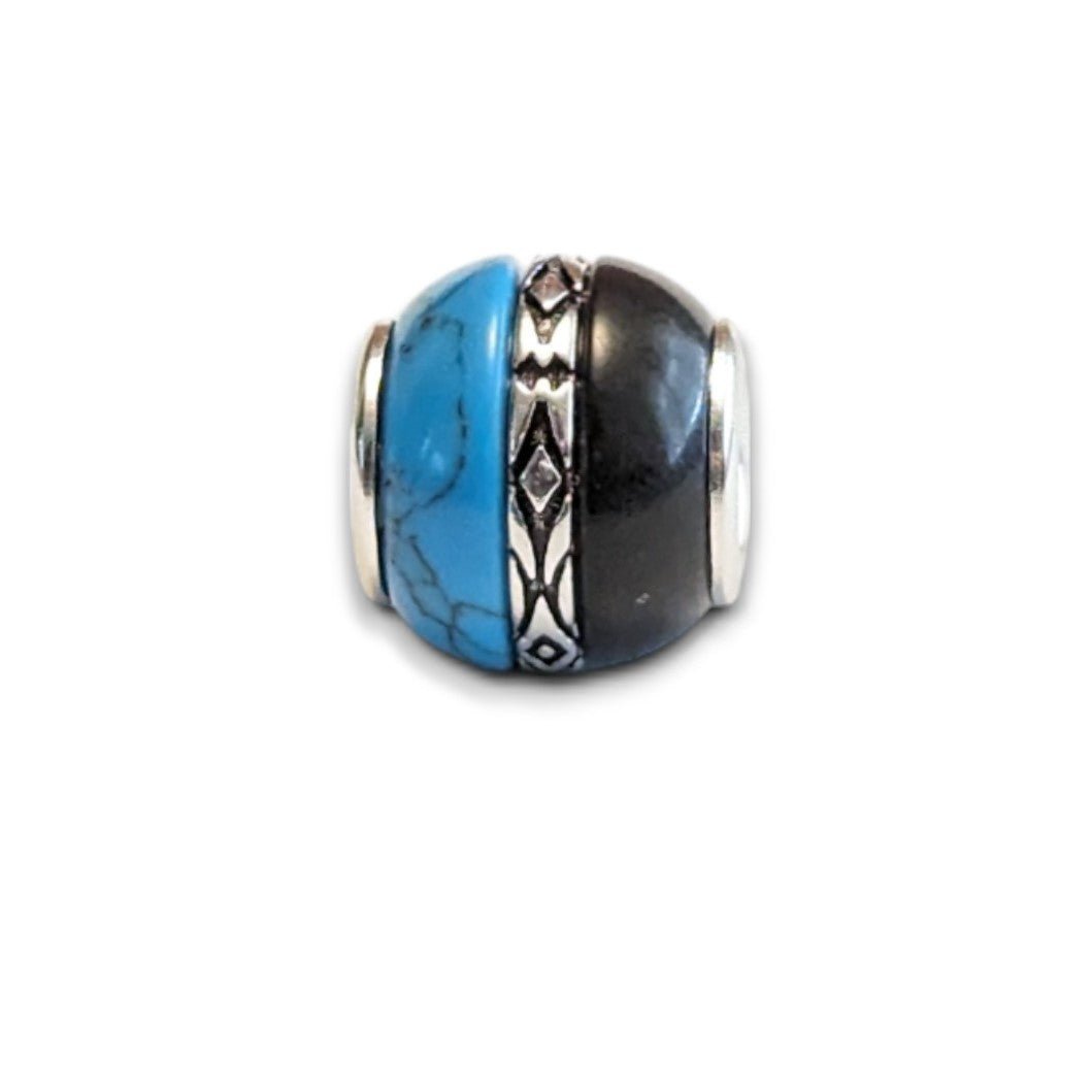 Turquoise and Onyx Bead Charm - Popular trends empire