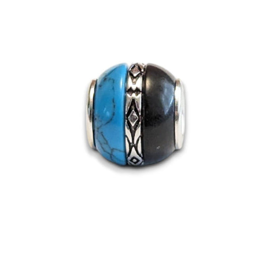 Turquoise and Onyx Bead Charm - Popular trends empire