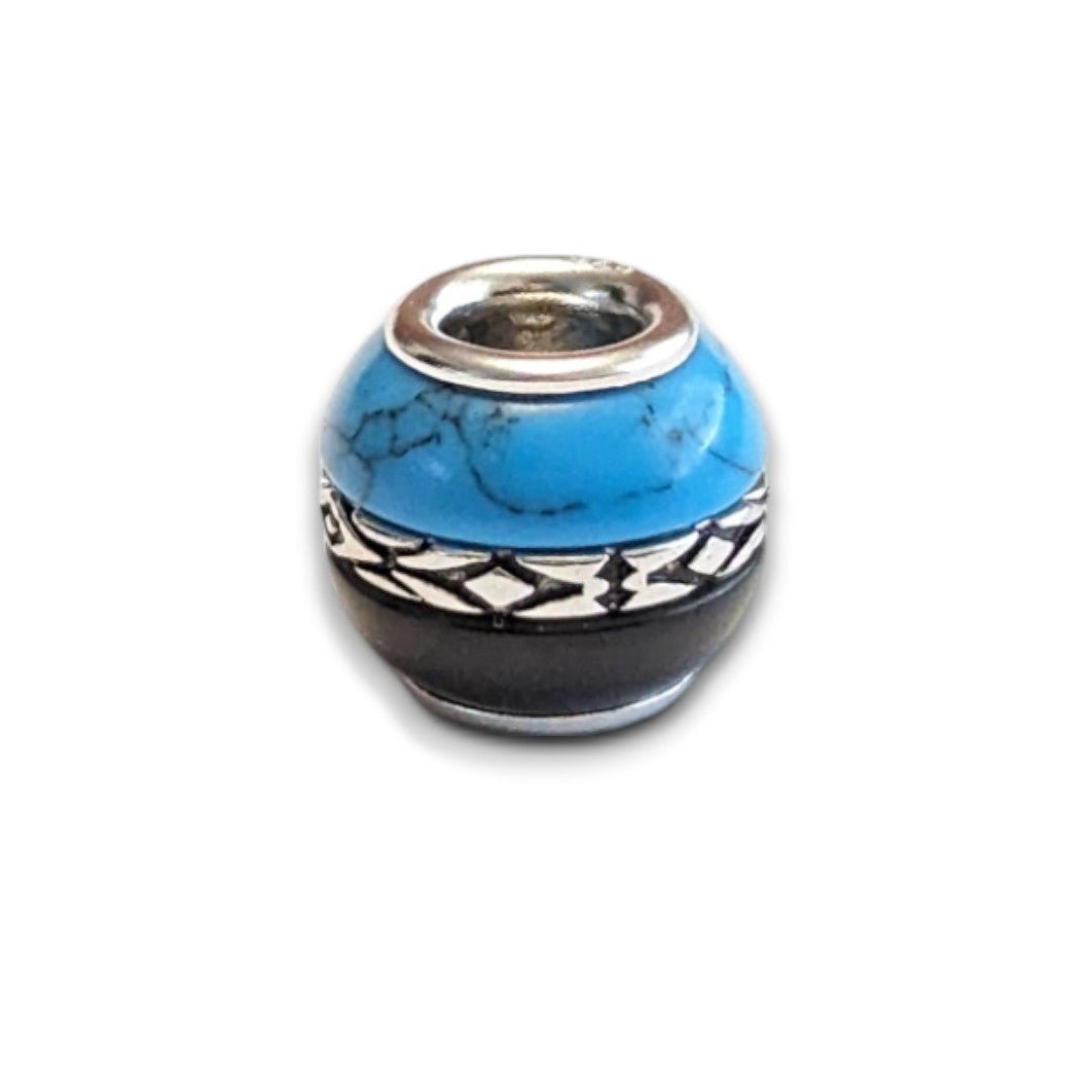 Turquoise and Onyx Bead Charm - Popular trends empire