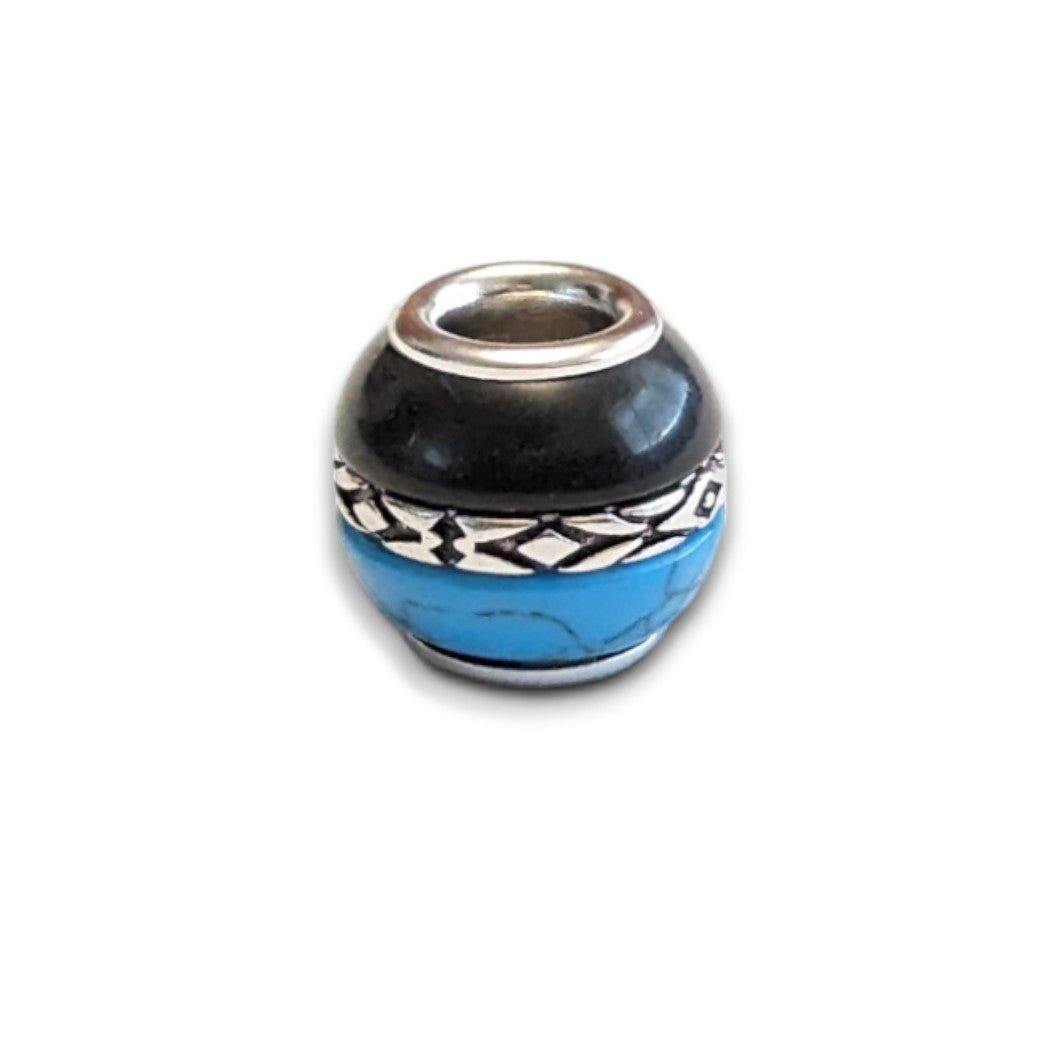 Turquoise and Onyx Bead Charm - Popular trends empire