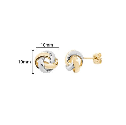 Two Tone Knot Studs - Popular trends empire