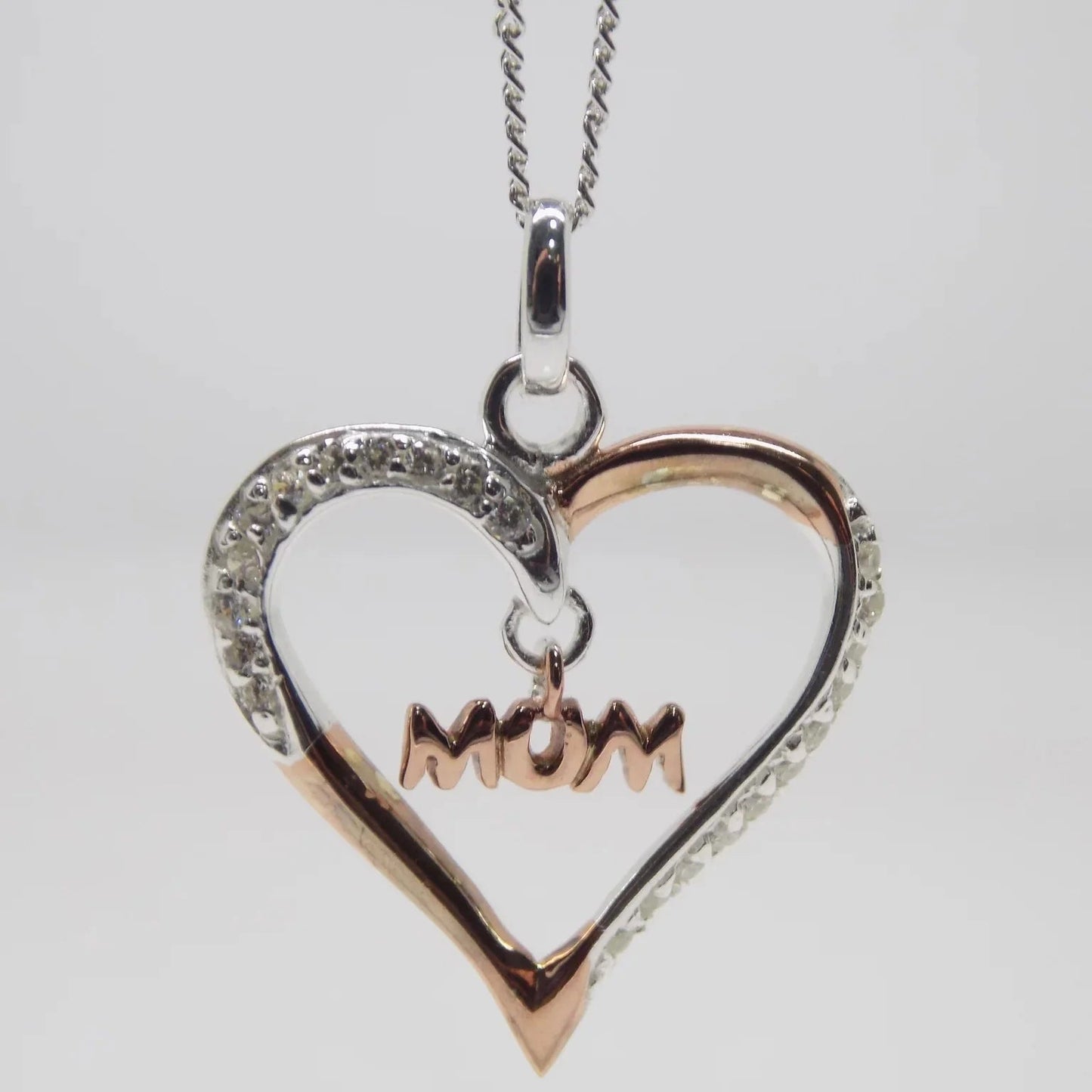 Two Tone Mum Heart Pendant Necklace - Popular trends empire
