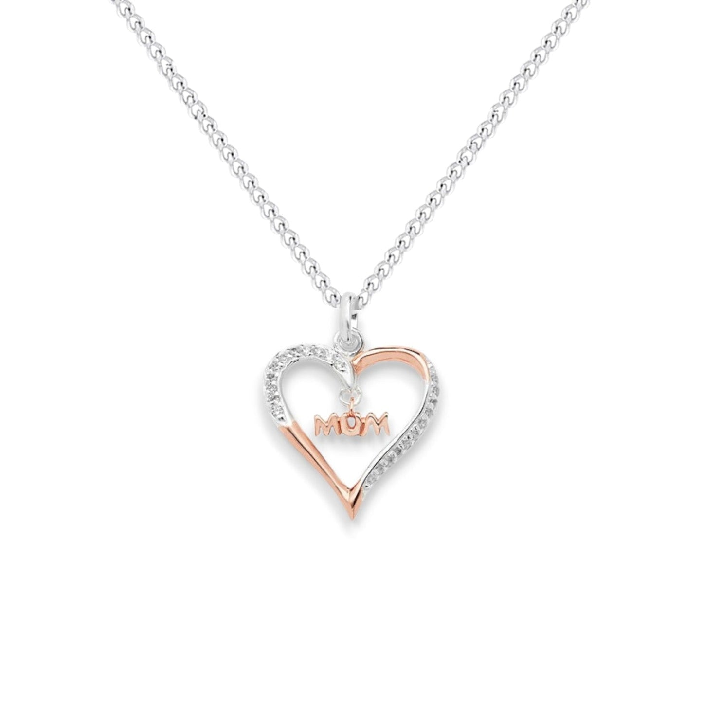 Two Tone Mum Heart Pendant Necklace - Popular trends empire