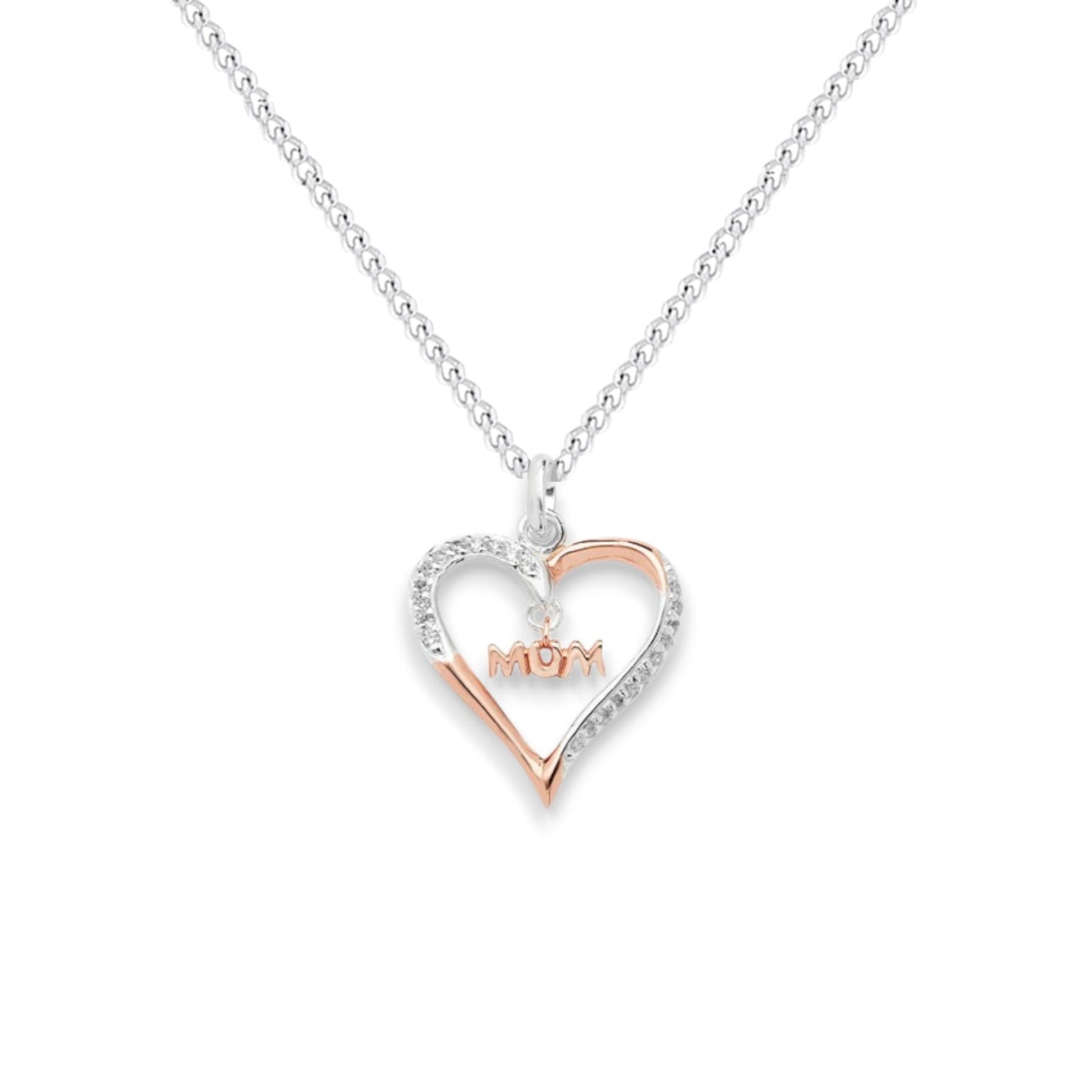 Two Tone Mum Heart Pendant Necklace - Popular trends empire