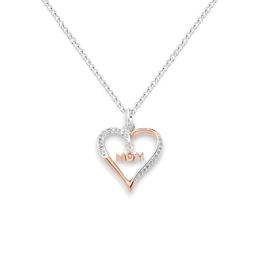 Two Tone Mum Heart Pendant Necklace - Popular trends empire